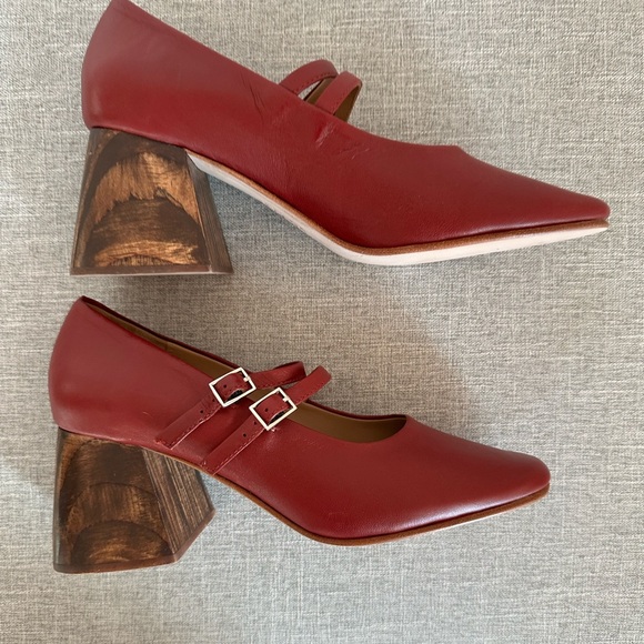 Huma Blanco Perry Mary Jane Blanco Block Heel, Cherry Red, Size 37/US 7 - Picture 8 of 13